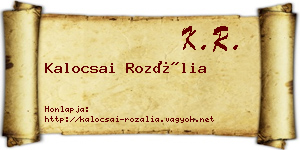 Kalocsai Rozália névjegykártya
