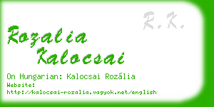 rozalia kalocsai business card