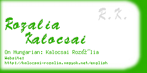 rozalia kalocsai business card